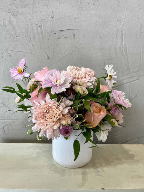 blooms: fall muted vase arrangement