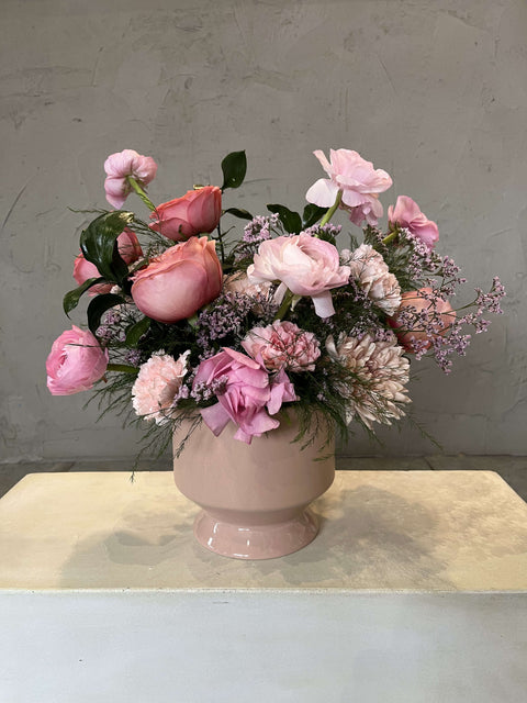 tickled pink vase arrangement