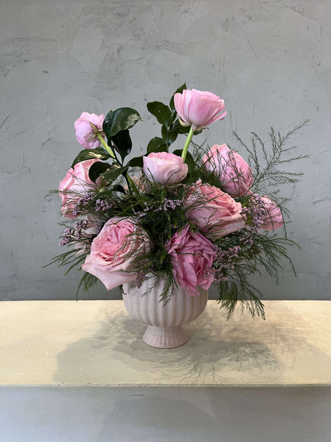 tickled pink vase arrangement