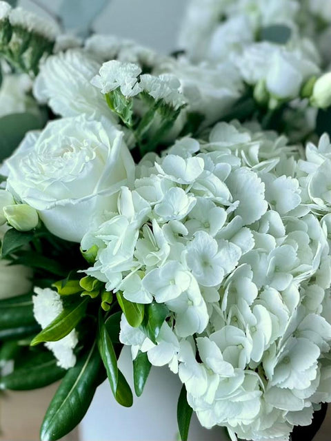 blooms: white bunch vase arrangement